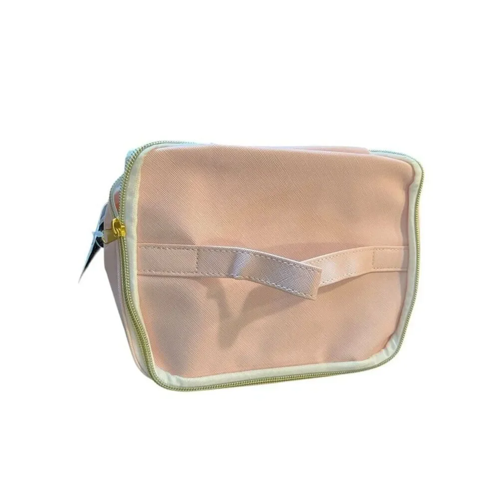 Sassy + Chic Large Zip Makeup Bag Light Pink Cosmetic Travel Bag Lot of 2 NWT